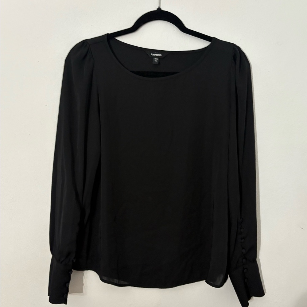 Express Black Long Sleeve Blouse